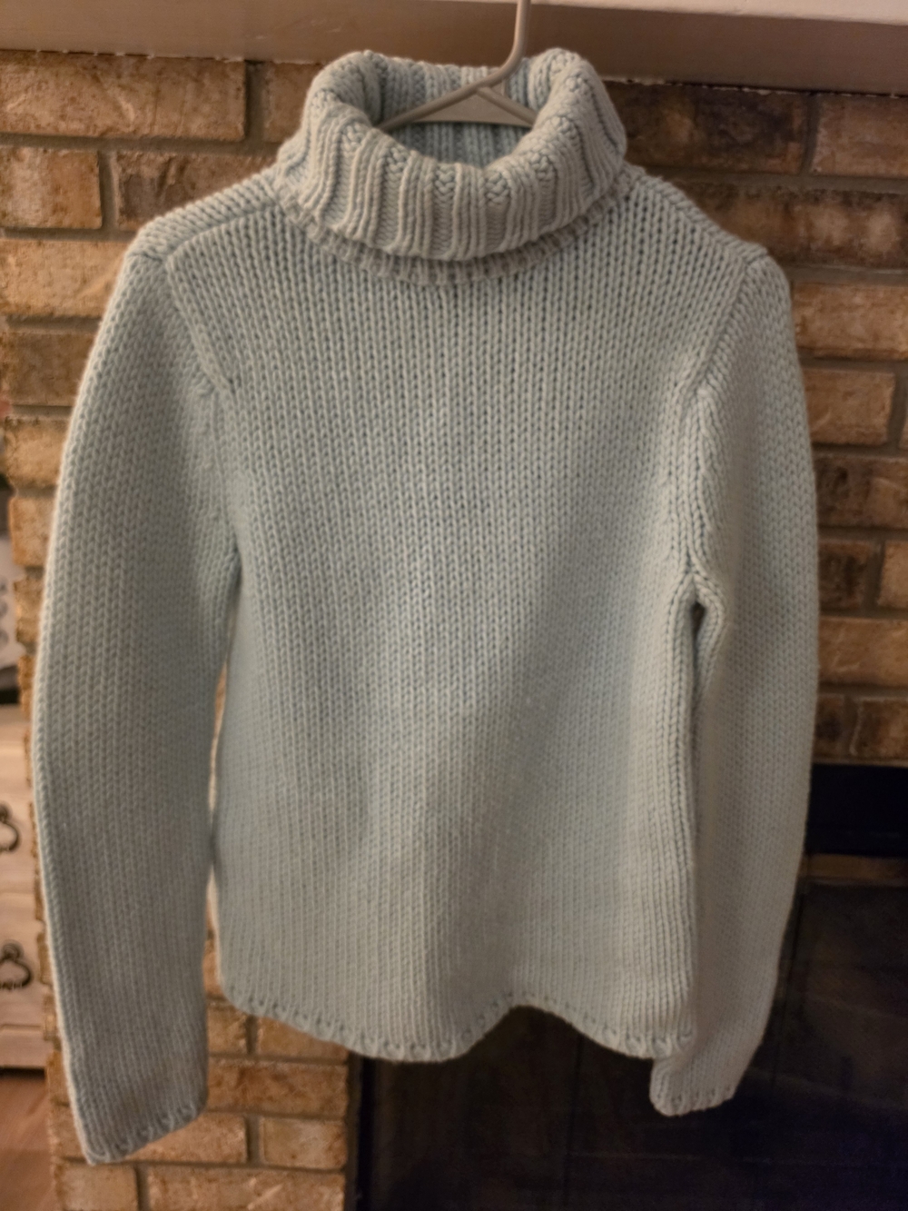 GAP Light Blue Turtleneck Chunky Knit Sweater